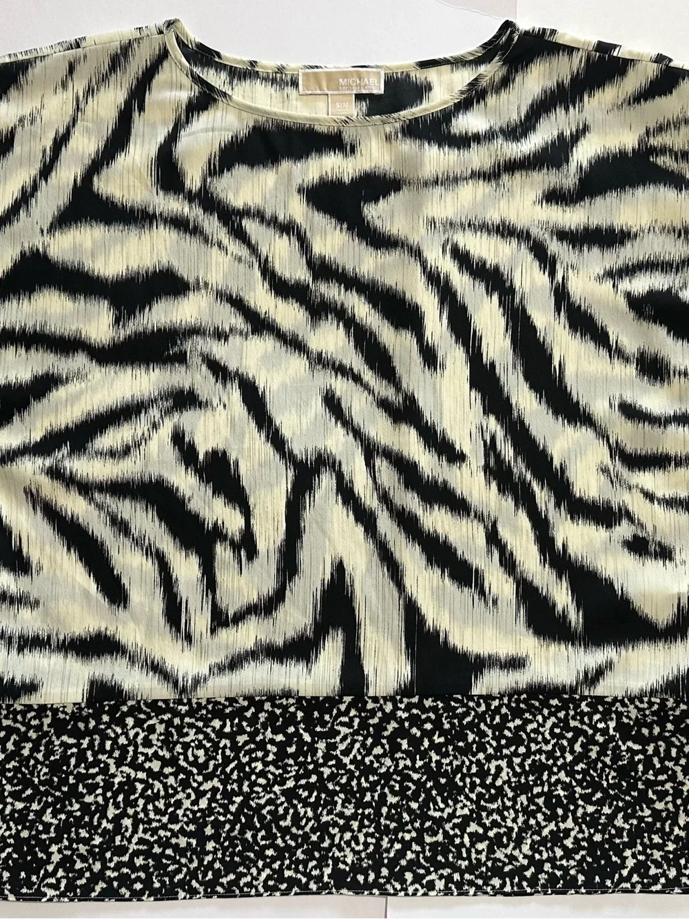 MICHAEL Michael Kors Zebra Mixed Print Batwing Blouse S/M